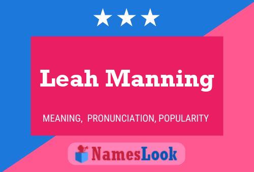 Leah Manning Namensposter