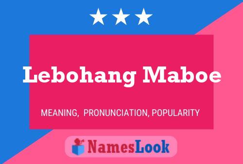 Lebohang Maboe Namensposter