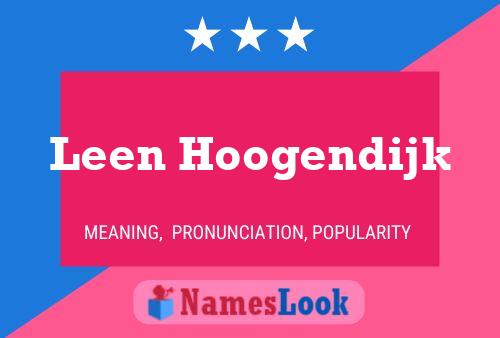 Leen Hoogendijk Namensposter