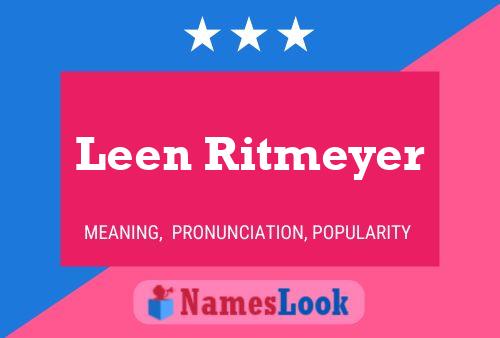 Leen Ritmeyer Namensposter