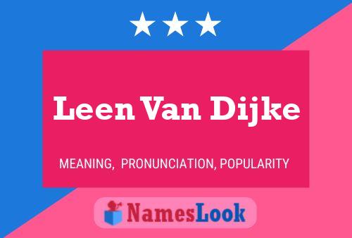 Leen Van Dijke Namensposter