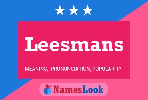 Leesmans Namensposter