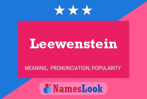 Leewenstein Namensposter