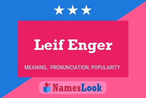 Leif Enger Namensposter