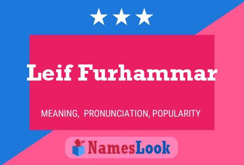 Leif Furhammar Namensposter