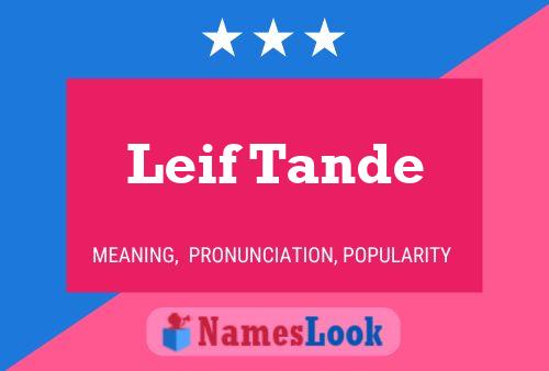 Leif Tande Namensposter