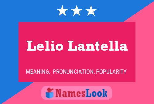 Lelio Lantella Namensposter