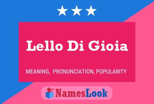 Lello Di Gioia Namensposter