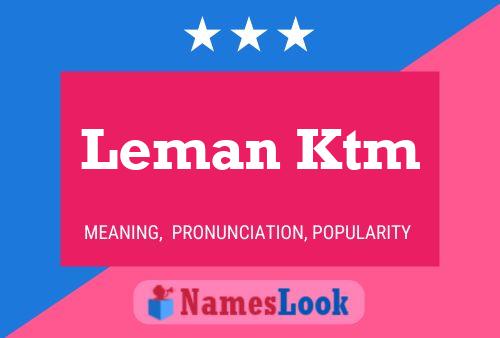 Leman Ktm Namensposter