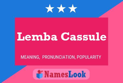 Lemba Cassule Namensposter