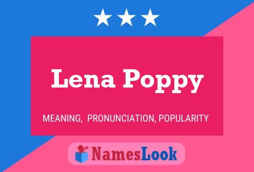 Lena Poppy Namensposter