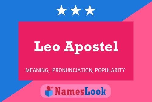 Leo Apostel Namensposter