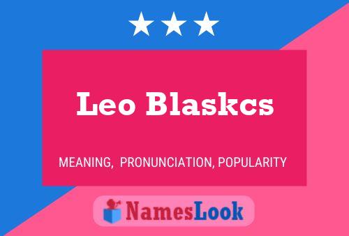 Leo Blaskcs Namensposter