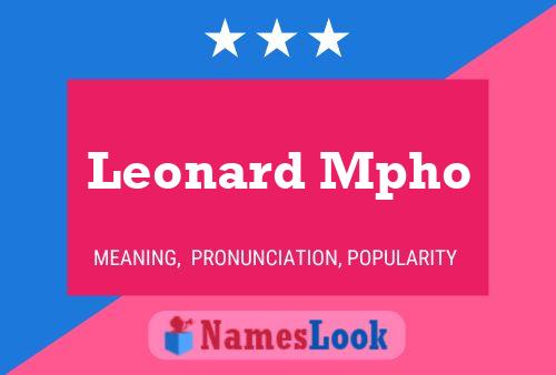 Leonard Mpho Namensposter