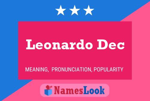 Leonardo Dec Namensposter