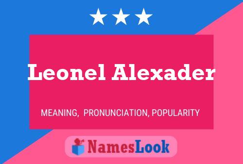 Leonel Alexader Namensposter