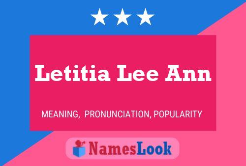 Letitia Lee Ann Namensposter