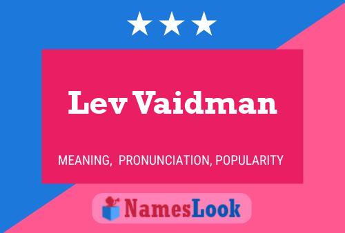 Lev Vaidman Namensposter