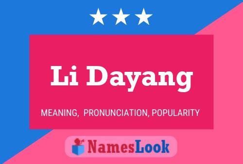 Li Dayang Namensposter