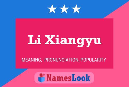 Li Xiangyu Namensposter