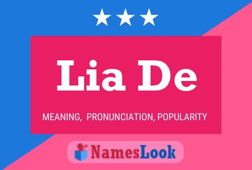 Lia De Namensposter