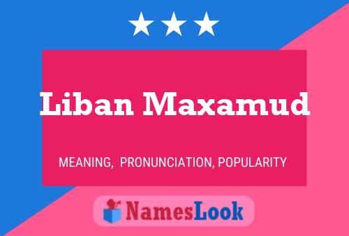 Liban Maxamud Namensposter