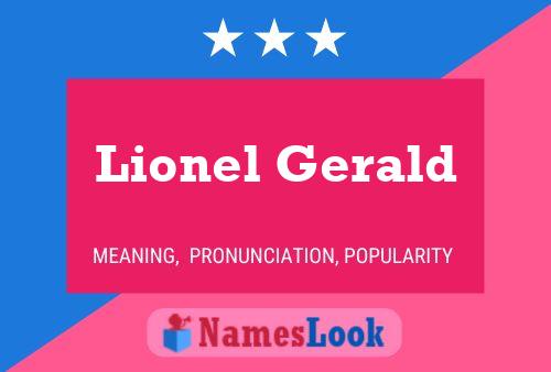 Lionel Gerald Namensposter