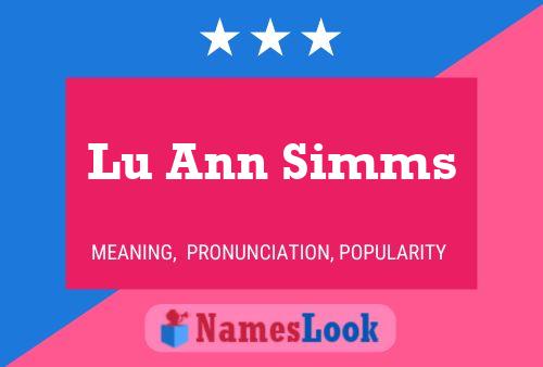 Lu Ann Simms Namensposter