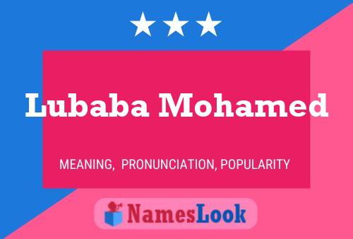 Lubaba Mohamed Namensposter