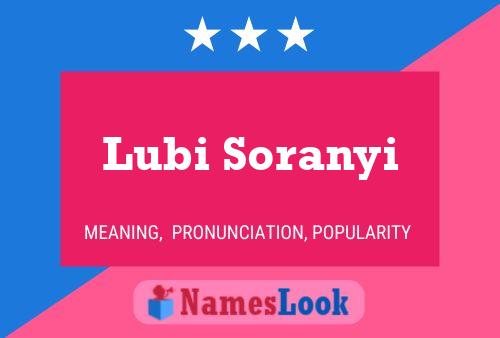 Lubi Soranyi Namensposter