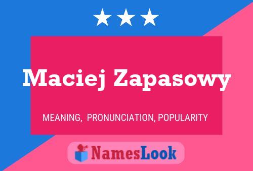 Maciej Zapasowy Namensposter