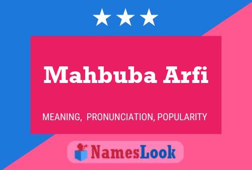 Mahbuba Arfi Namensposter