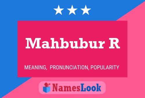 Mahbubur R Namensposter