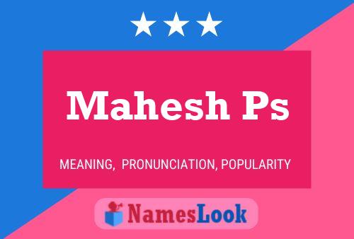 Mahesh Ps Namensposter