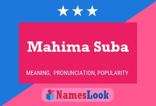 Mahima Suba Namensposter