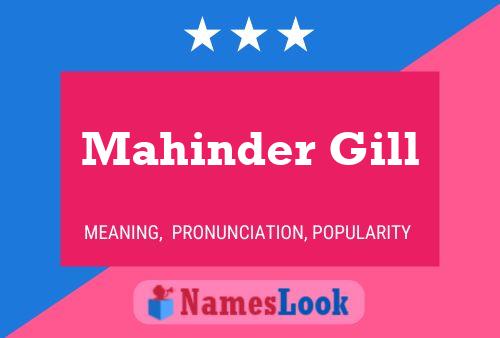 Mahinder Gill Namensposter