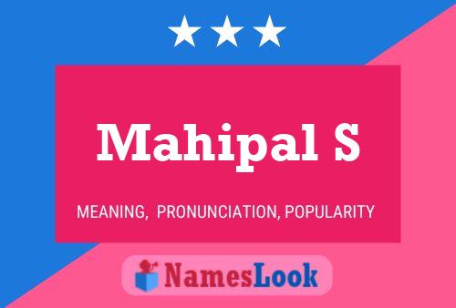 Mahipal S Namensposter