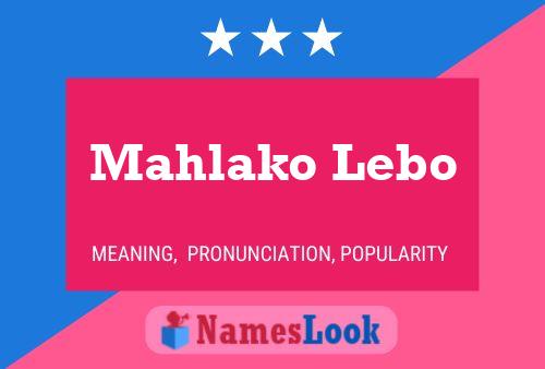 Mahlako Lebo Namensposter