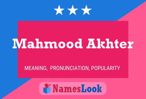 Mahmood Akhter Namensposter