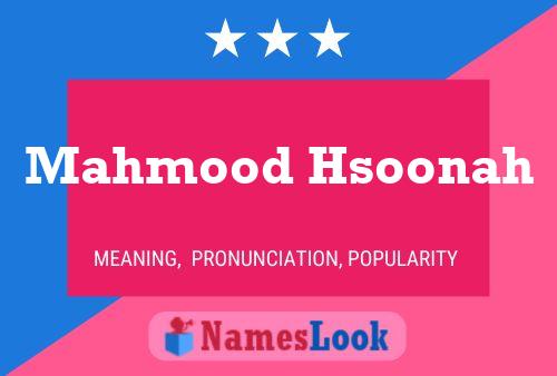 Mahmood Hsoonah Namensposter