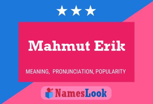 Mahmut Erik Namensposter