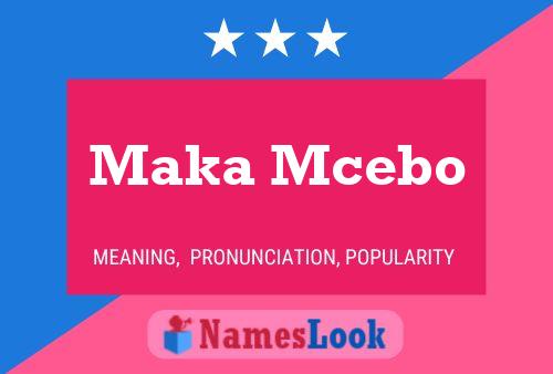 Maka Mcebo Namensposter