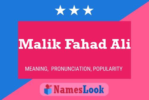 Malik Fahad Ali Namensposter