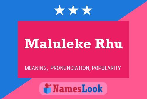 Maluleke Rhu Namensposter