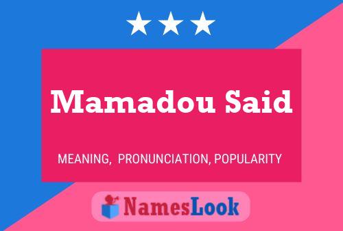 Mamadou Said Namensposter