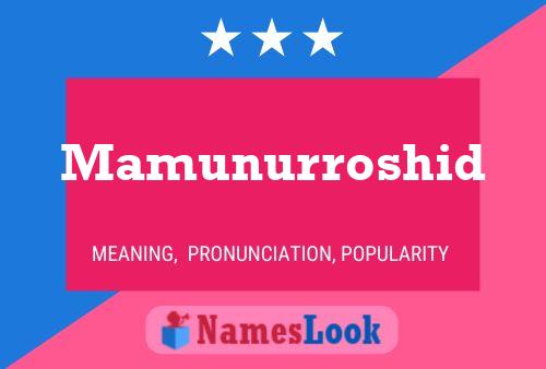 Mamunurroshid Namensposter