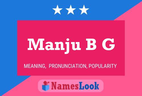 Manju B G Namensposter