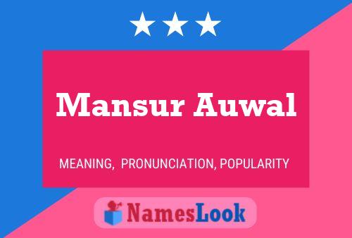 Mansur Auwal Namensposter