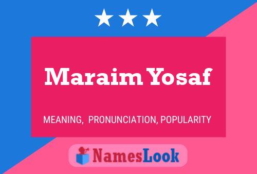 Maraim Yosaf Namensposter