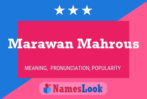 Marawan Mahrous Namensposter